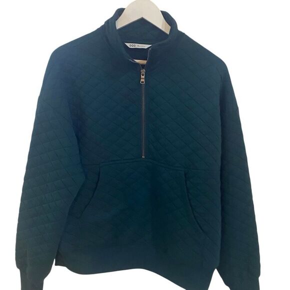 DSG quilted green 3/4 zip medium pockets jacket - Picture 1 of 5